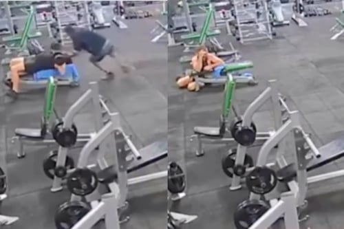 Ataque brutal en gimnasio: dejó caer una pesa sobre otro hombre y el video impacta