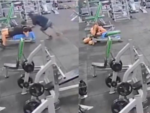 Ataque brutal en gimnasio: dejó caer una pesa sobre otro hombre y el video impacta