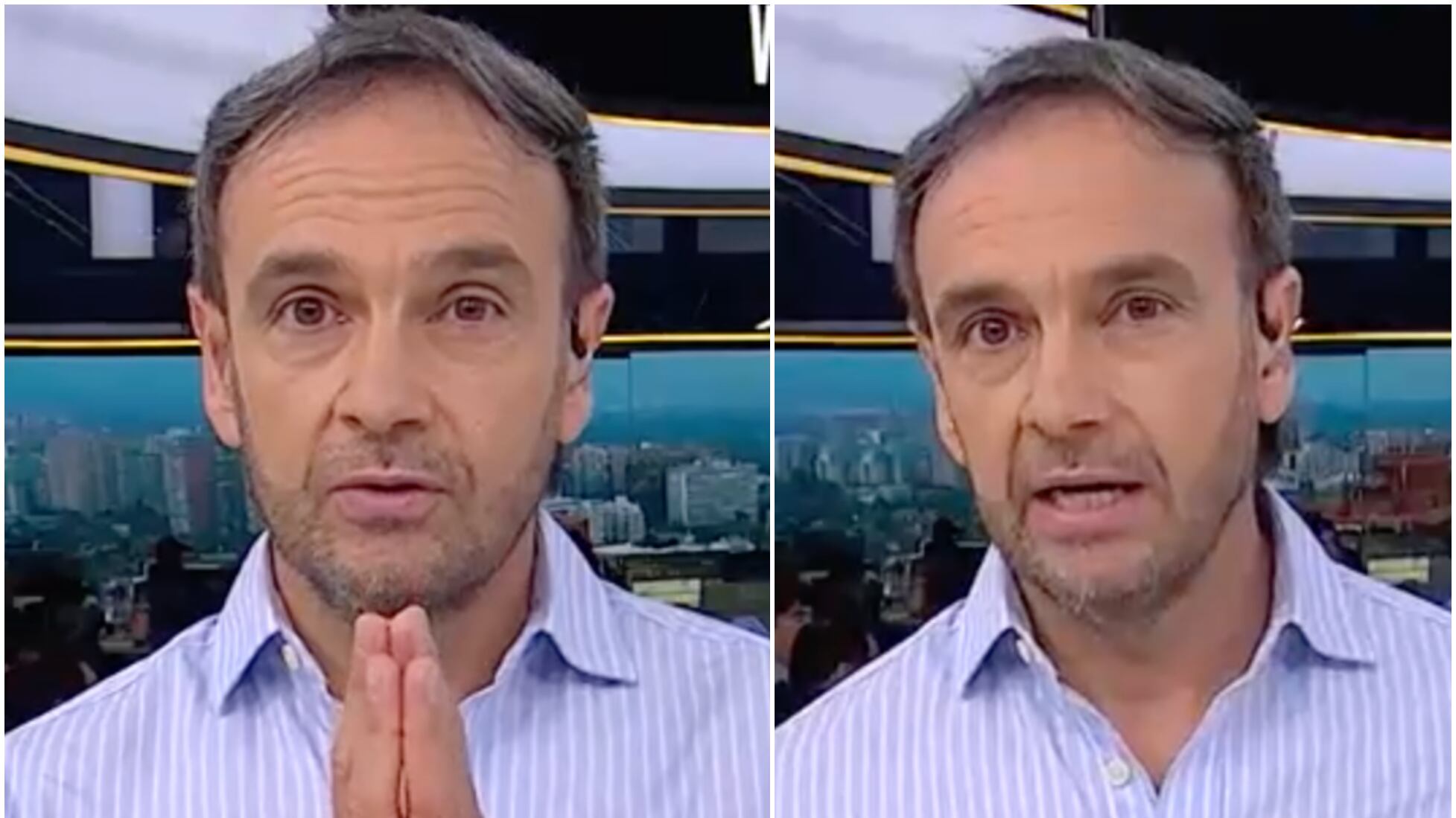 Rodrigo Sepúlveda se emociona al inicio de las noticias