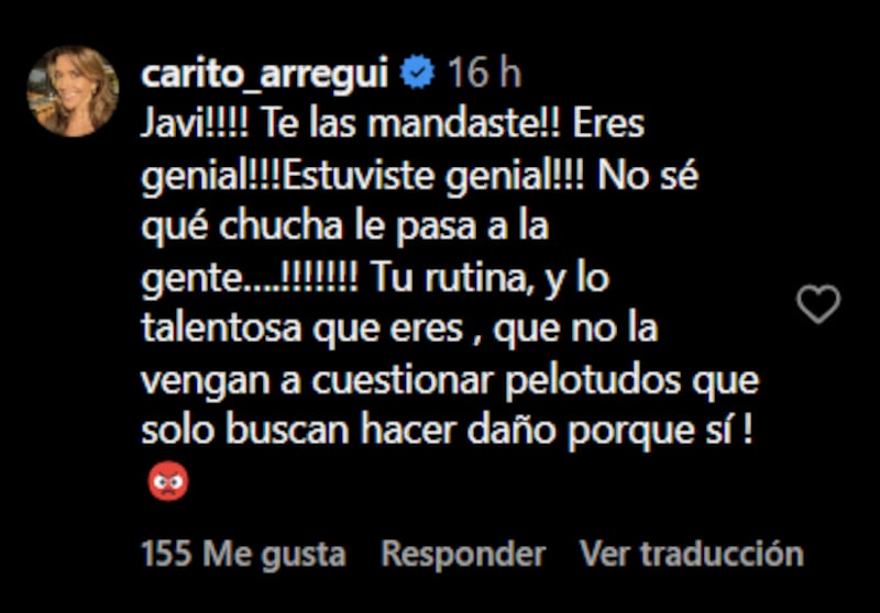 Comentario de Carolina Arregui a Javiera Contador | Instagram