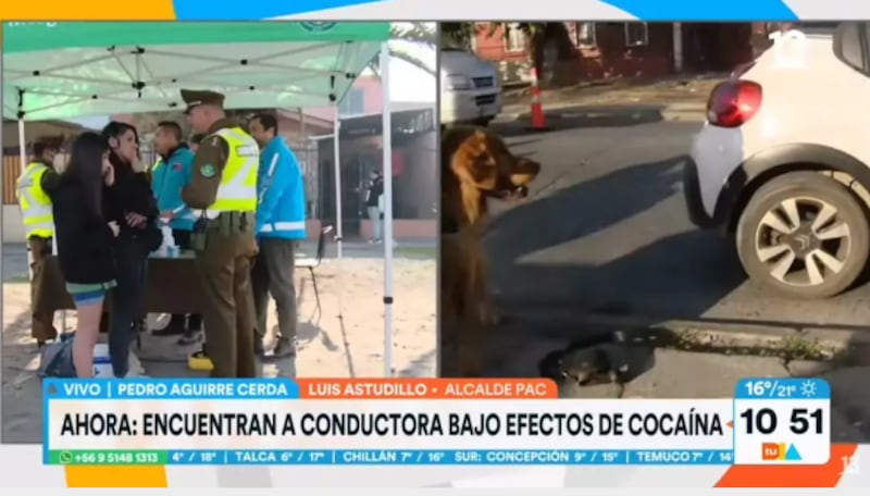 Conductora fue detenida tras dar positivo a cocaína