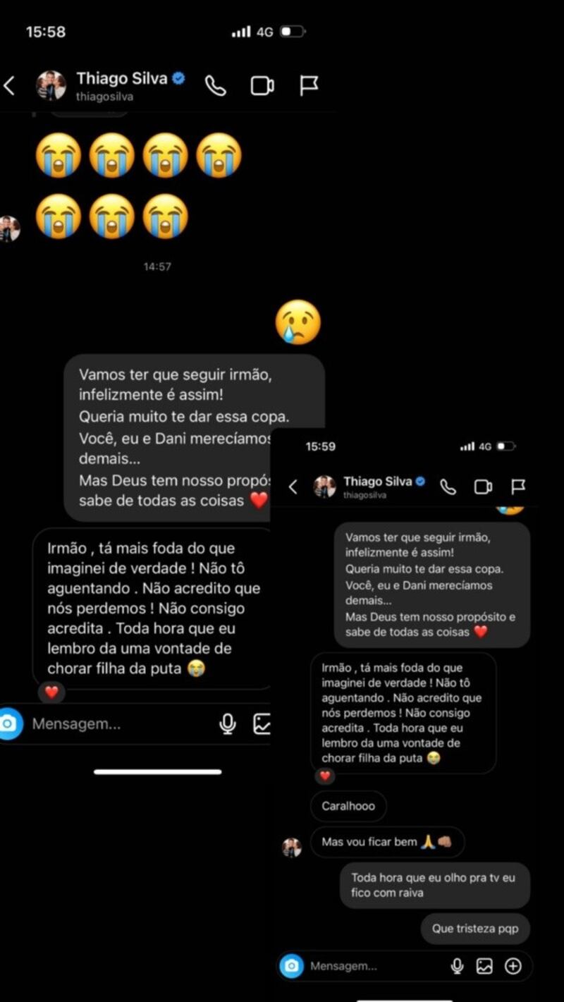 La conversación entre Neymar y Thiago Silva