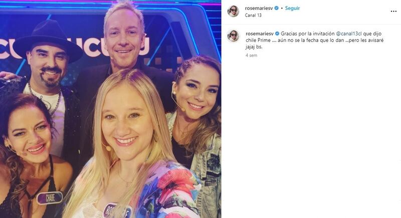 La exparticipante de Mekano dio cuenta en sus redes sociales de su más reciente aparición en la TV, cuando fue invitada por Canal 13 para participar del programa "¡Qué dice Chile! Prime".