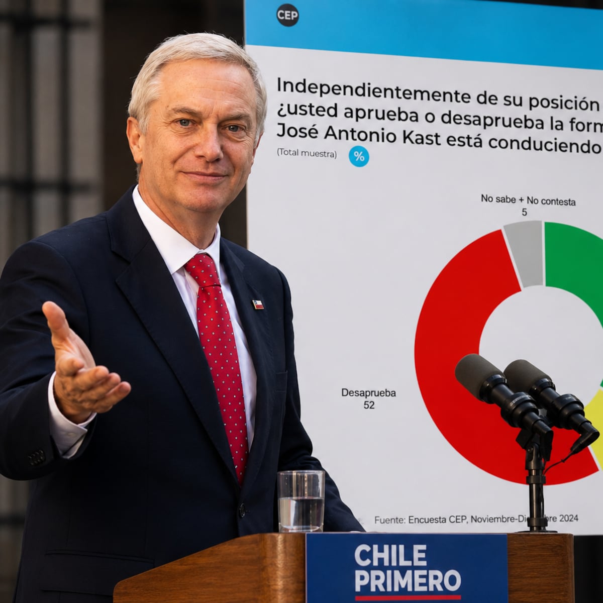 Desaprobación de Kast alcanza 52% según encuesta CEP Desaprobación de Kast alcanza 52% según encuesta CEP