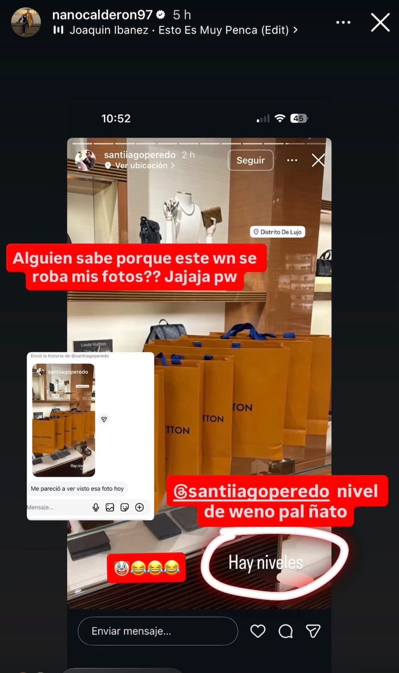 Historia de Nano Calderón | Captura: Instagram @nanocalderon97