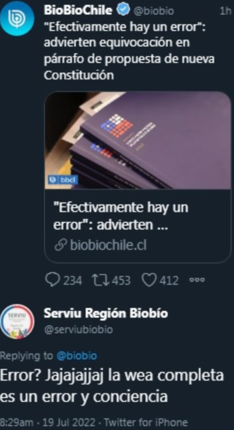 Obviamente el organismo borró el mensaje