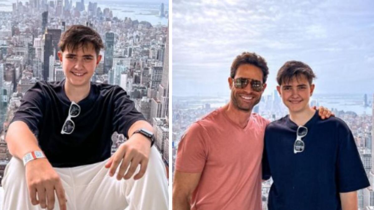 Sebastián Rulli y su hijo Santiago que cumplió 13 años