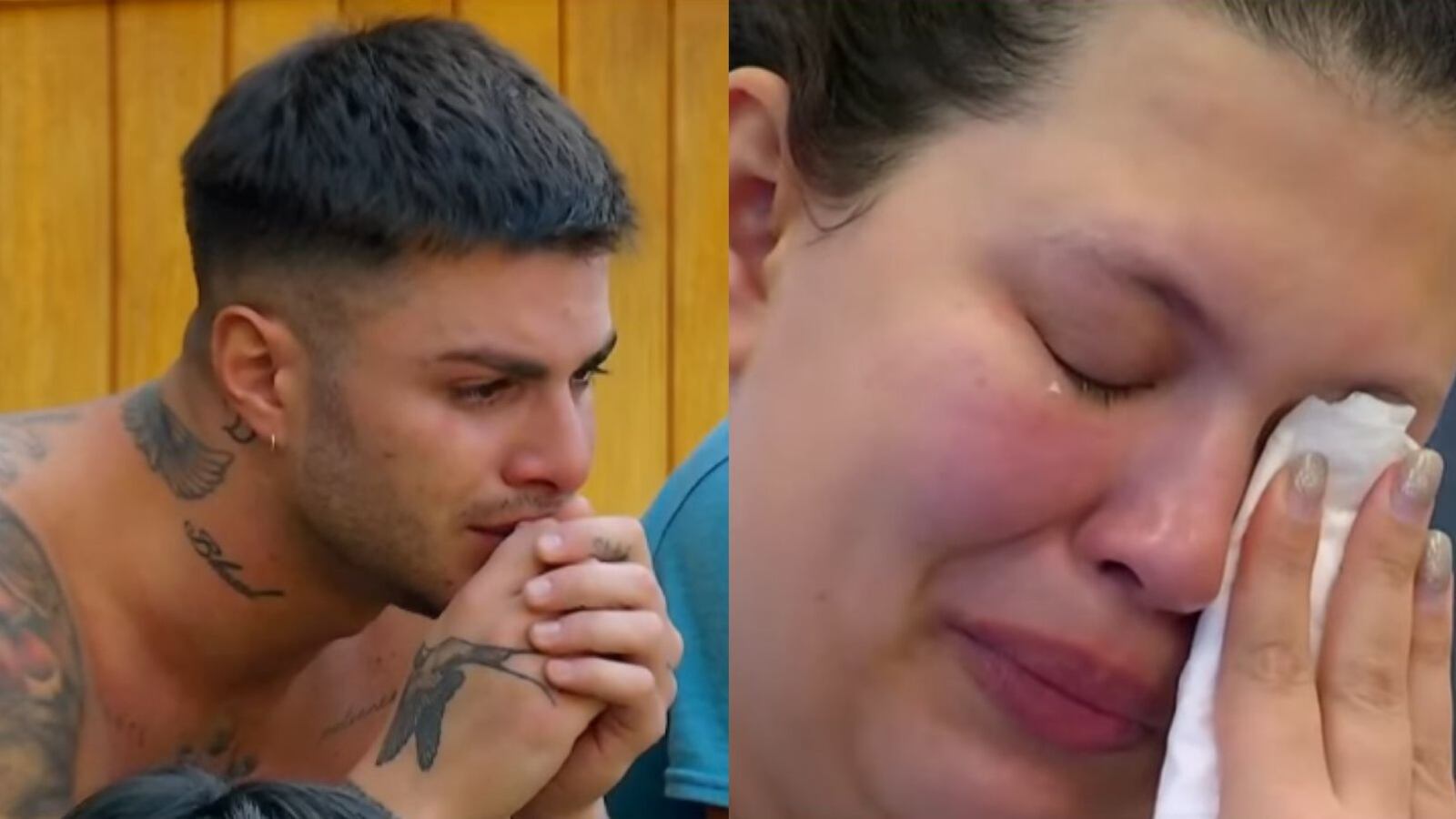 Manuel Napoli y Michelle Carvalho llorando por la salida repentina de Chama