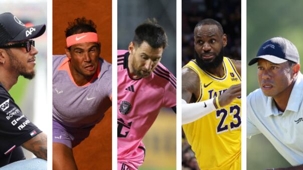 Hamilton, Nadal, Messi, James y Woods / Getty