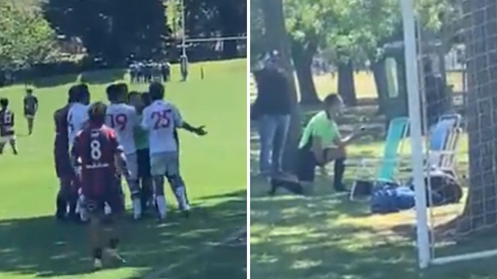 Árbitro pidió matrimonio a su pareja en medio de falsa pelea en un partido de fútbol