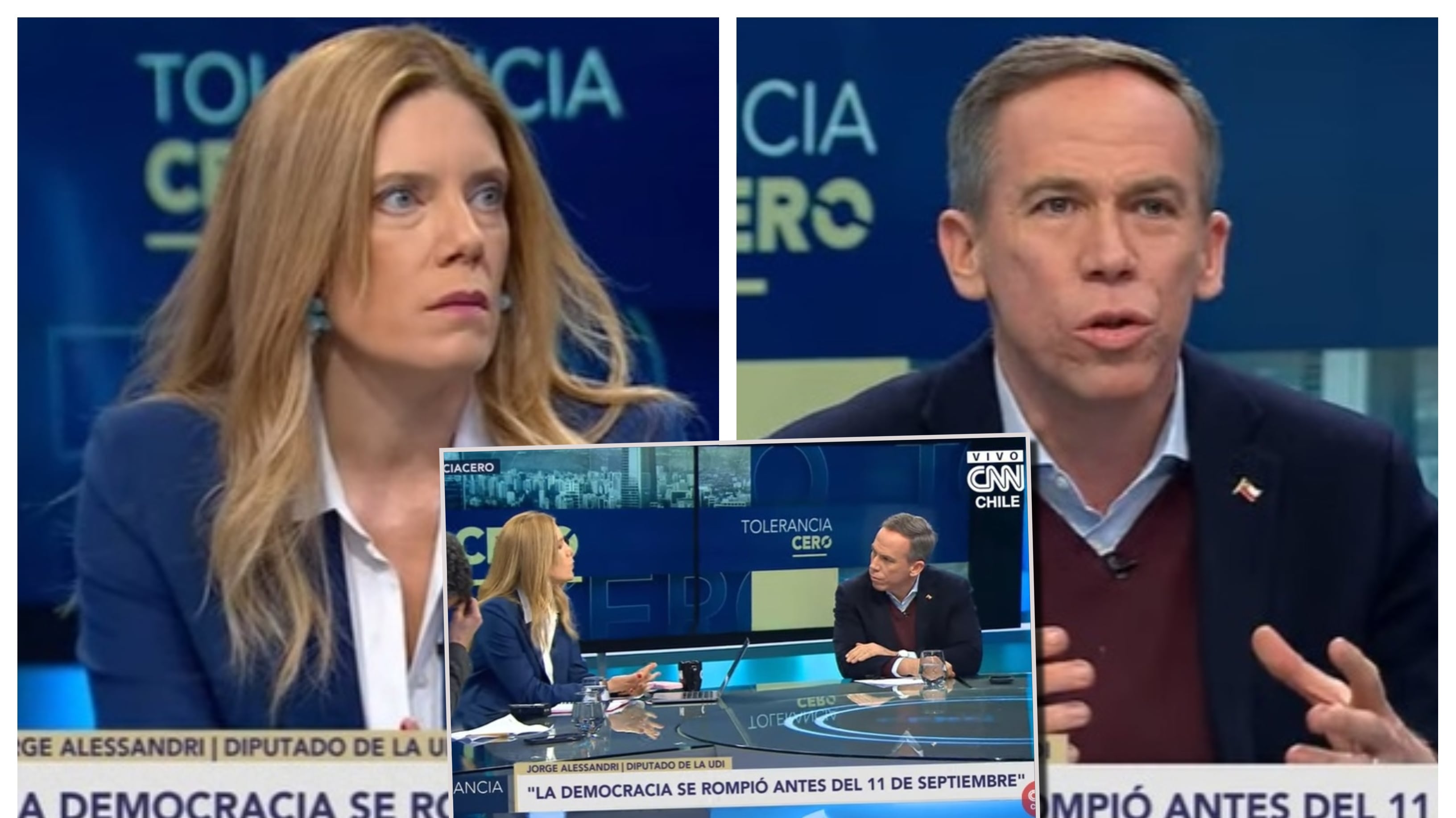 La periodista y el diputado de la UDI tuvieron un tenso encuentro en el programa "Tolerancia Cero".