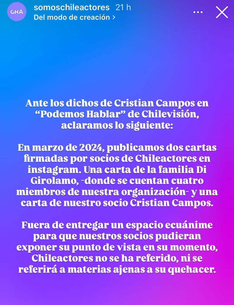 Comunicado de ChileActores