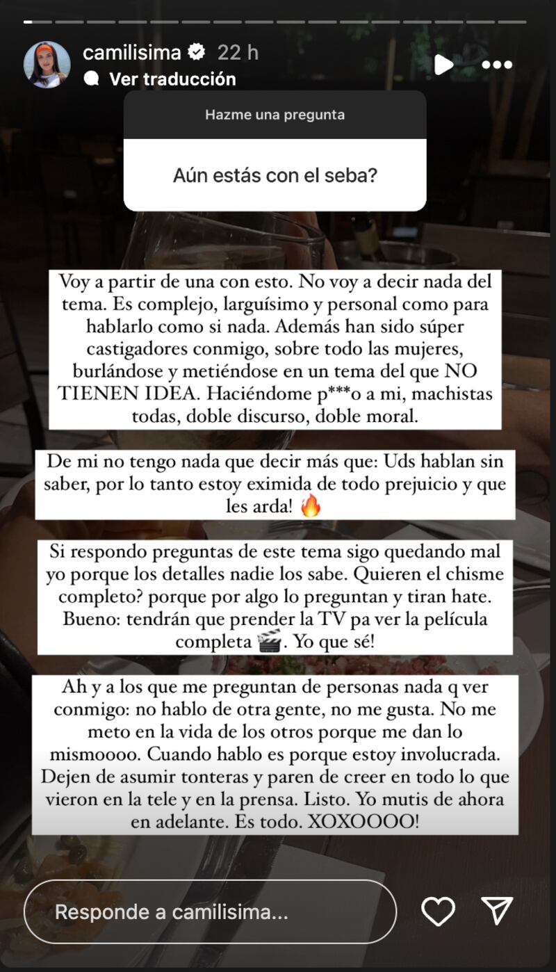 Historia de Camila Campos (Camilísima) | Fuente: Instagram