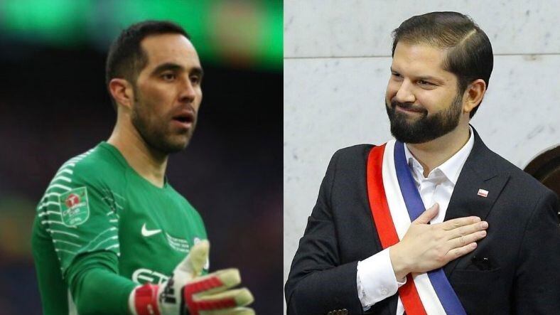Claudio Bravo y el Presidente Gabriel Boric