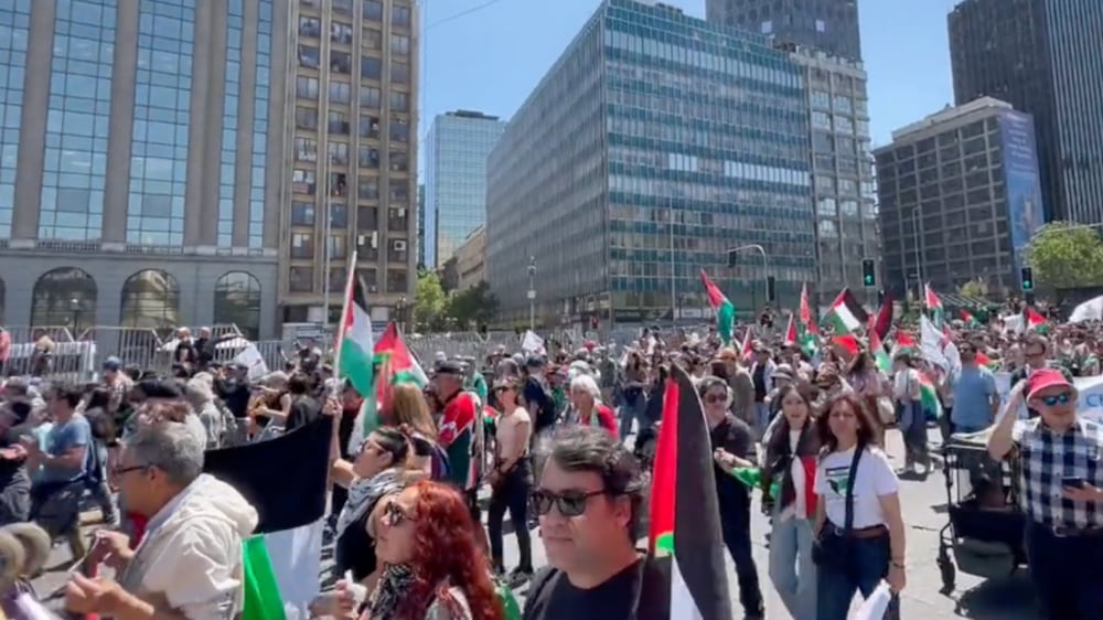 Marcha Palestina en Santiago | Fuente: Twitter