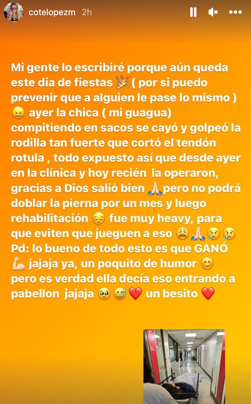 Coté López revela que su hija sufrió un accidente