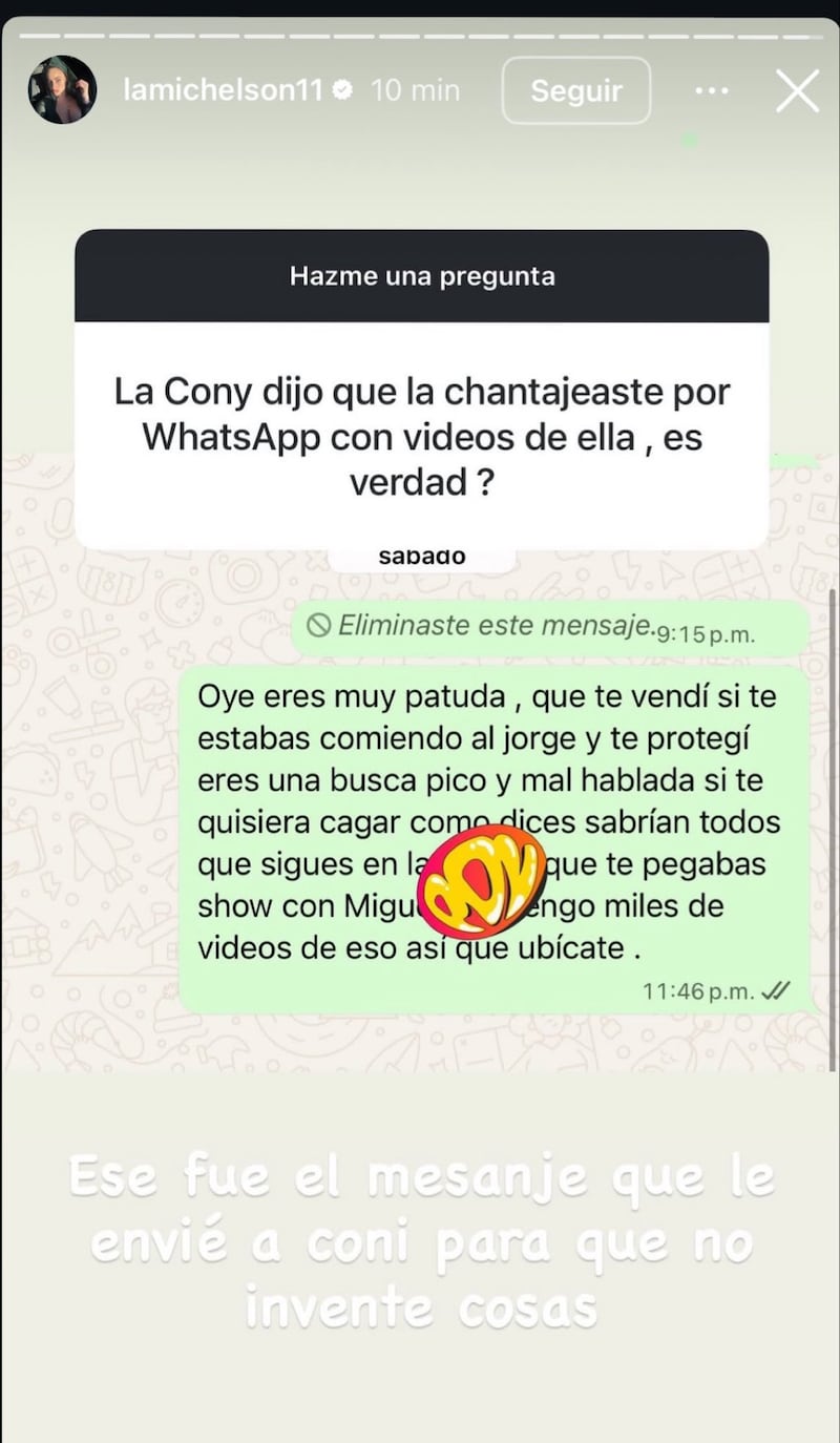 Chats entre Ignacia Michelson y Cony Capelli | Fuente: X @auribaebae