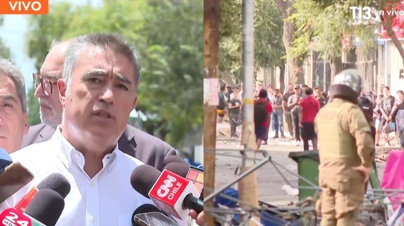 Alcalde Mario Desbordes por desórdenes en Barrio Meiggs | Captura: T13