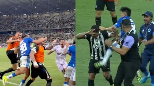 Jugadores de Cruzeiro y Atlético Mineiro protagonizan pelea histórica