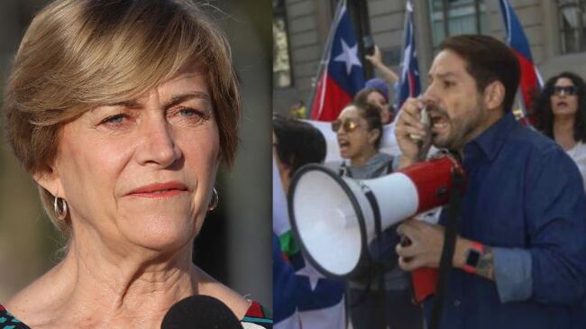 Este jueves, en medio de la conmoción que generó el crimen del cabo Daniel Palma, el denominado Team Patriota llegó al frontis de La Moneda para protestar y reclamar en contra del Presidente Gabriel Boric y la clase política.
Como cabecilla se encontraba su líder, Francisco Muñoz, quien se encargó de increpar —con megáfono en mano— a distintos políticos que transitaron por Palacio.
Su bulliciosa intervención quedó de manifiesto en un punto de prensa que ofreció la alcaldesa Evelyn Matthei, quien intentaba responder las preguntas.