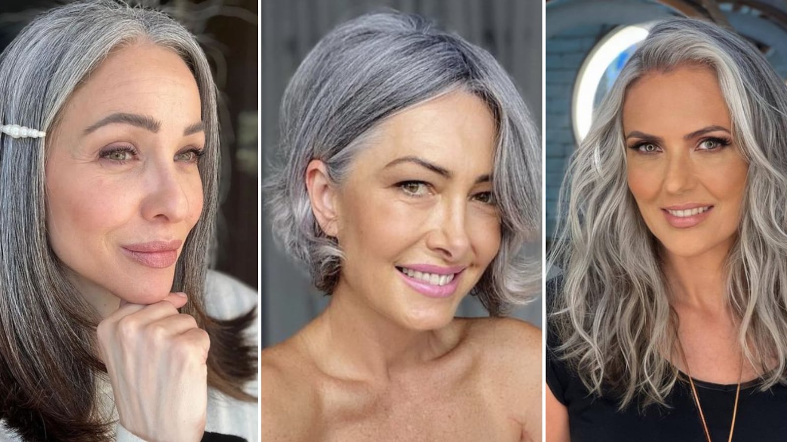 Mechas platinadas para mujeres con canas