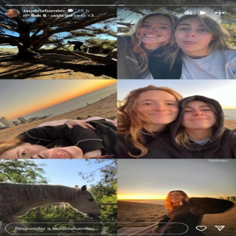 Fue hace unas semanas atrás cuando Laura de la Fuente confirmó que se encontraba en pareja, luego de haber compartido unas imágenes junto a una joven, que encendió las especulaciones entre sus seguidores. 
Ahora, tras dar a conocer que se encuentra feliz de la vida disfrutando del amor, publicó una serie de fotos en su cuenta de Instagram, mostrando el paseo que realizó a la playa junto a Paulina Rojas. 
En total, fueron seis imágenes donde se les ve abrazadas y sonrientes, con la canción de fondo “Caída del cielo”, del rapero argentino Rels B.
“Estoy muy contenta”
Días atrás, en conversación con Publimetro durante un evento en la nieve, la hija de Angélica Castro y Cristián de la Fuente reveló que estaba en una relación de pareja, reconociendo que estaba “muy contenta”. 
“Estoy muy contenta la verdad, así que mi corazón está muy bien”, aseguró la joven con una sonrisa mientras se encontraba disfrutando del evento de Cerveza Corona Cero en Valle Nevado, en el marco de la final de los Juegos Olímpicos París 2024.
Además, respecto a su amistad con Máximo Bolocco, reveló que ya no se ven como antes, pero siguen siendo muy cercanos. 
“Sí, aún somos amigos, pero ya no nos vemos tan seguido como cuando estábamos en el mismo colegio. Además que ya con la universidad y todos los horarios, se te va quedando mucho menos tiempo para poder a veces juntarte con ciertos amigos, pero yo le tengo un cariño inmenso y es un gran amigo para mí”, comentó sobre este vínculo con el también influencer.
Actualmente, Laura se encuentra estudiando Ingeniería Comercial en la Universidad Adolfo Ibáñez.