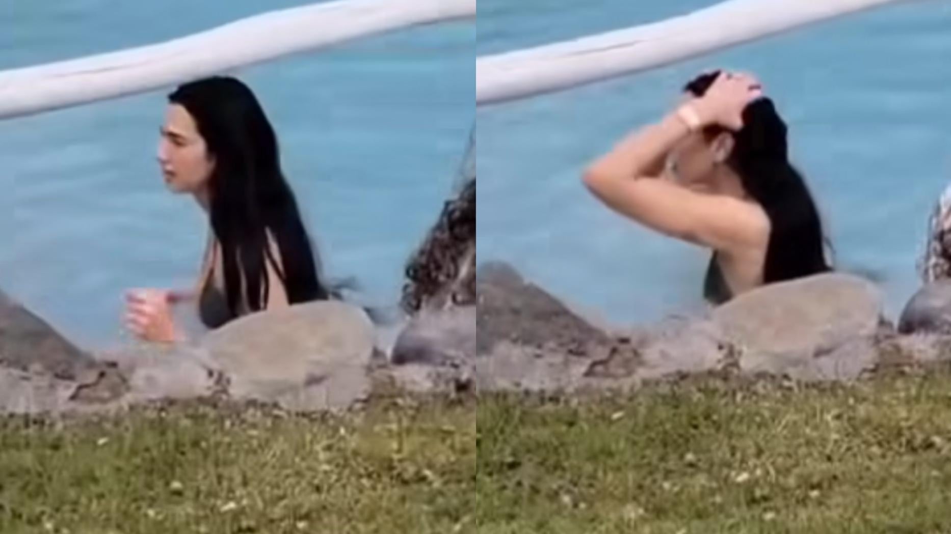 Dua Lipa disfrutando de la Termas Valle de Colina