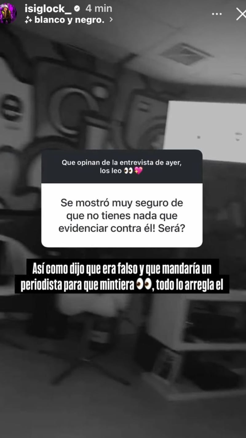 Historias de DJ Isi Glock | Captura: Instagram @isiglock_