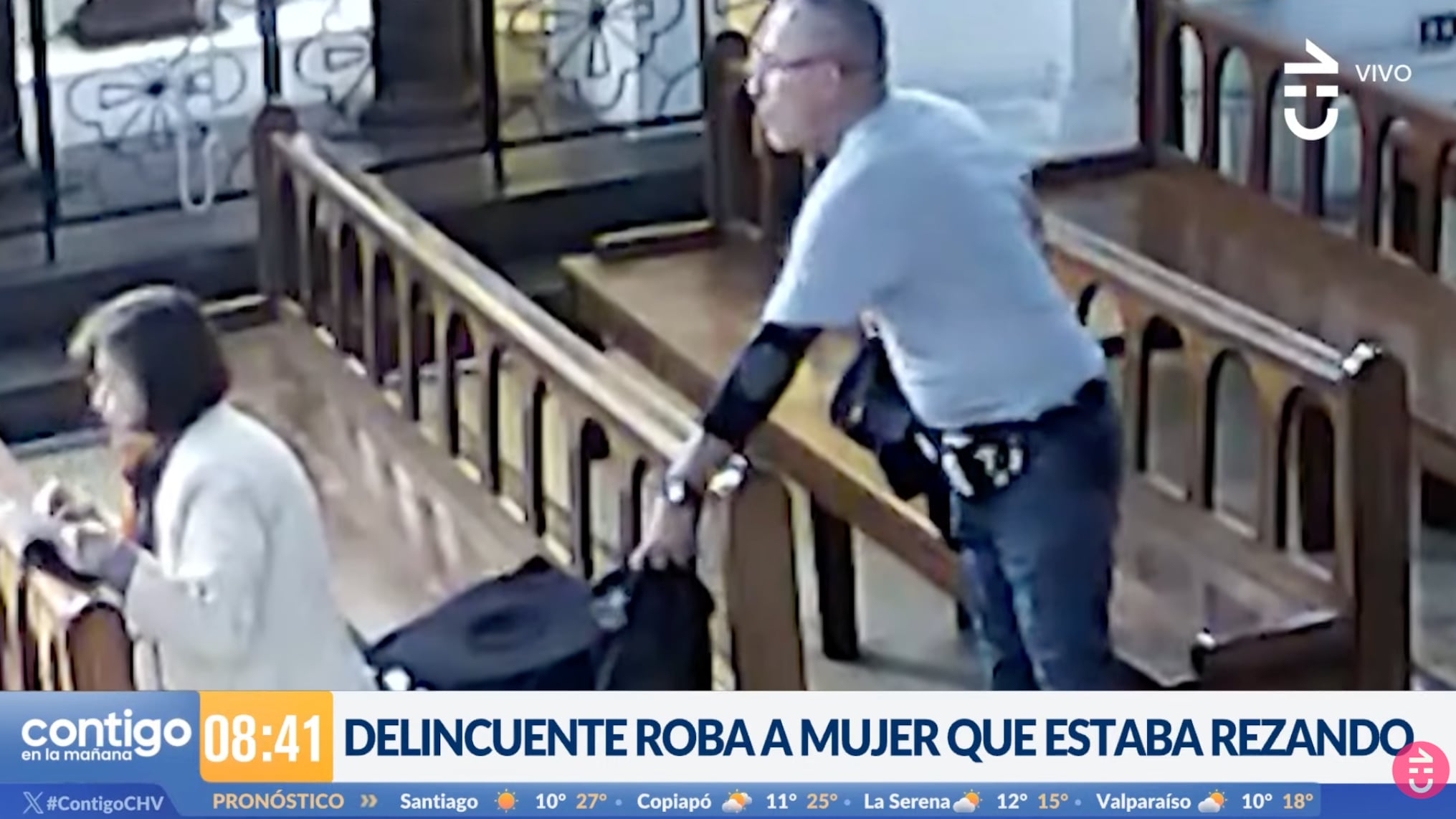 El sujeto simuló que había entrado a rezar para robar a su víctima