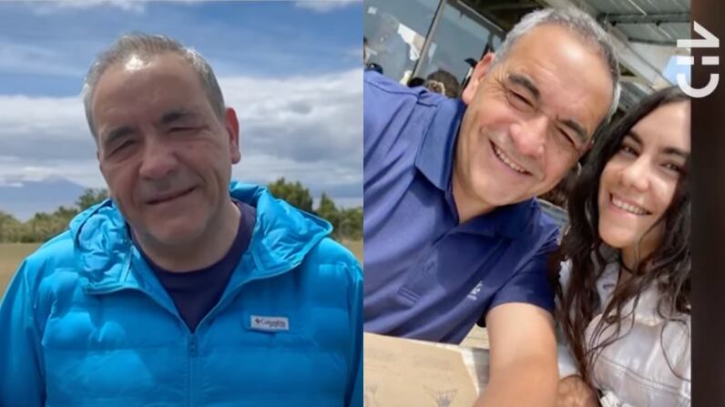 Senador Fidel Espinoza y hija | Captura: CHV Noticias