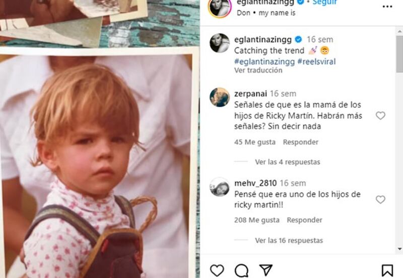 Eglantina Zingg hijos Ricky Martin