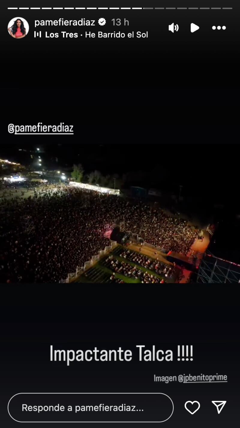 Historia de Pamela Díaz | Captura: Instagram @pamefieradiaz