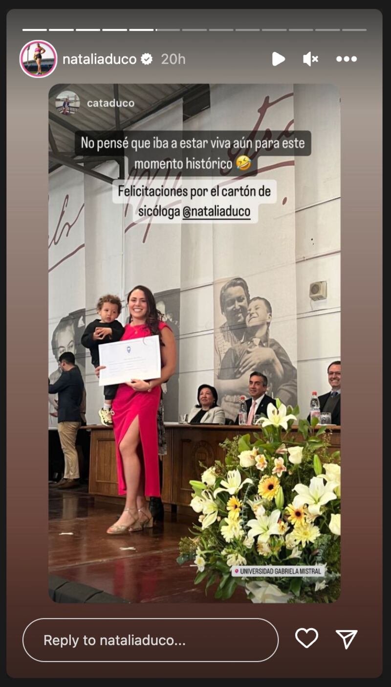 Historia de Natalia Duco | Fuente: Instagram