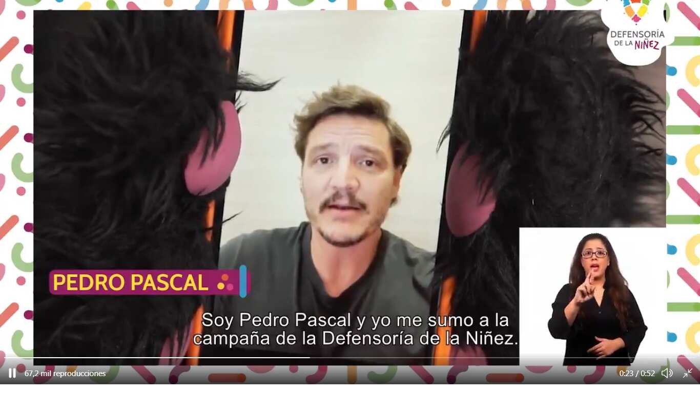 Pedro Pascal en video de defensoría.