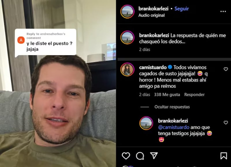Lo que fue un simple pelambre de Branko Karlezi en Tik Tok, se convirtió en una verdadera funa para la animadora de Sígueme Julia Vial. A los comentarios que está recibiendo en su cuenta de Instagram, ahora se sumó Carmen Gloria Arroyo y Camila Stuardo, apoyando al experiodista de La Red.
En primer lugar, La Jueza le escribió a Karlezi, entregándole todo su apoyo.
“Nadie puede tratar mal a mi niño hermoso, yo te defiendo cuando sea y de quien sea”, le escribió en directa alusión a Julia Vial.
Pero, no fue la única puesto que la exanimadora de La Red Camila Stuardo también se sumó a las críticas y ratificó la palabras de Branko, asegurando que vivían con miedo.
“Todos vivíamos cag... de susto, qué horror, menos mal estabas ahí, amigo, para reírnos”, le escribió, a lo que Branko agradeció tener una testigo.