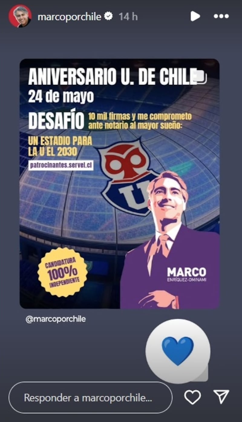 El cineasta publicó en sus plataformas la propuesta de estadio para la U en caso de ganar las elecciones presidenciales.