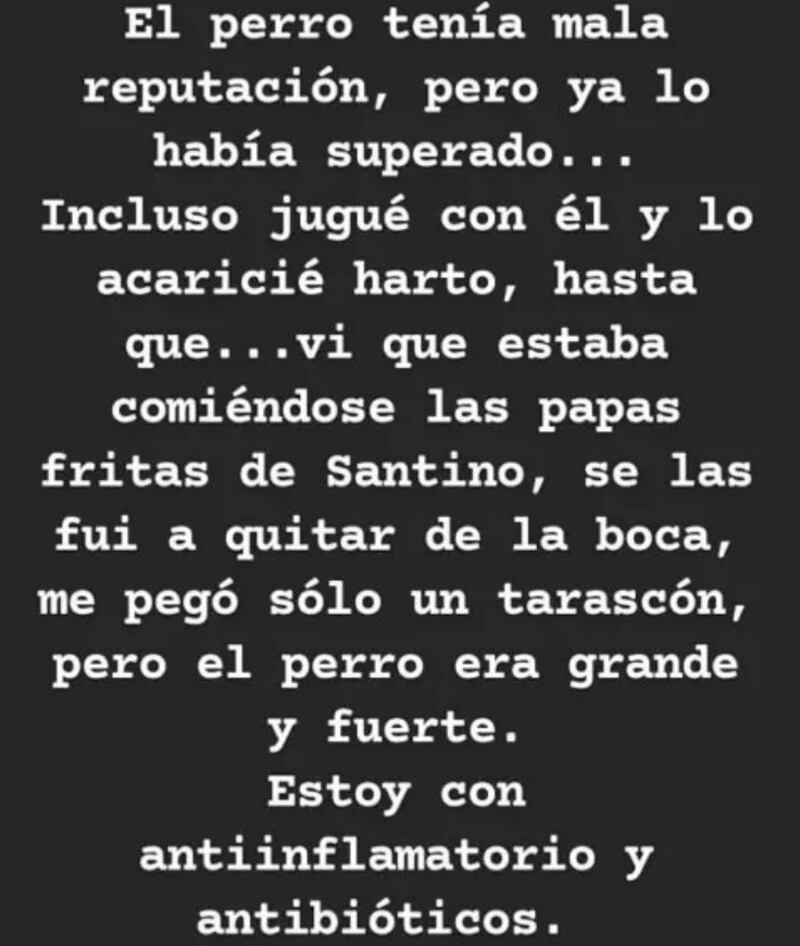 Álvaro Ballero contó a sus seguidores del accidente casero que sufrió al ser mordido por un perro.