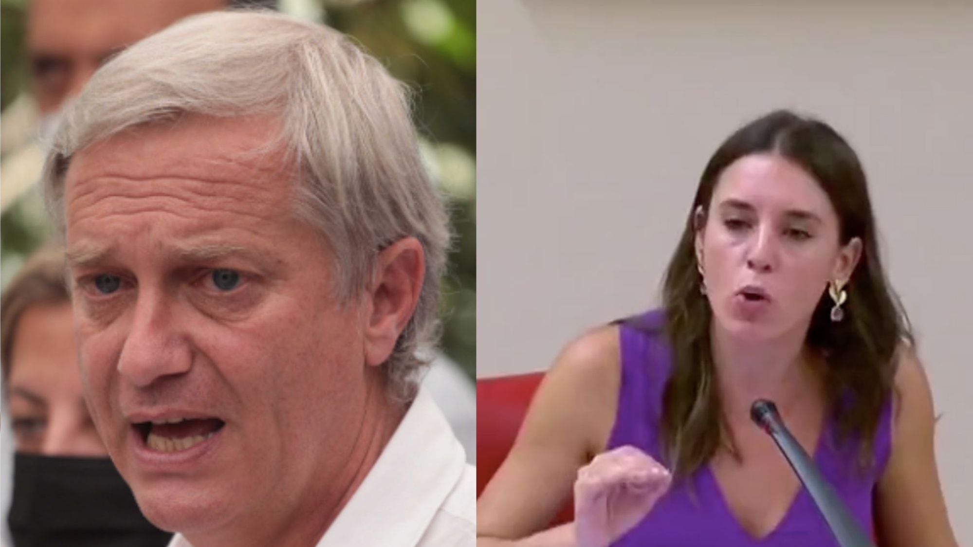 José Antonio Kast y Ministra de Igualdad, Irene Montero