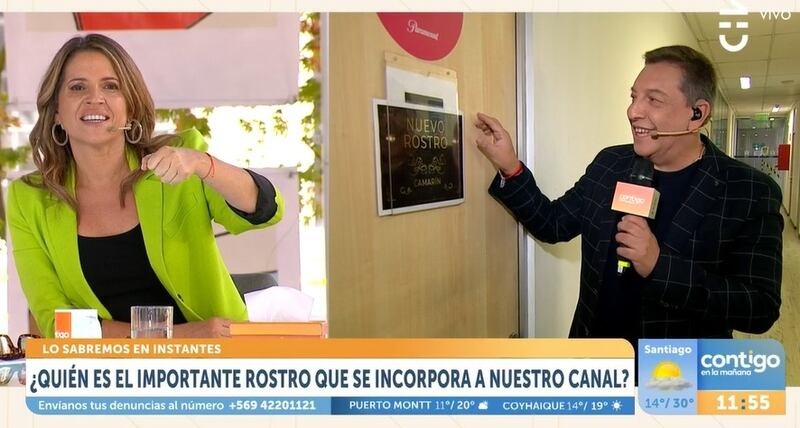 Julio César Rodríguez fue hasta los camarines para recibir al nuevo rostro del canal.