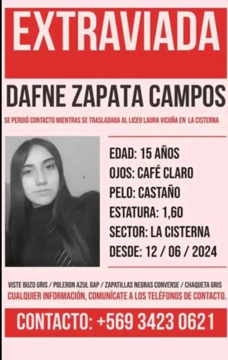 Desaparición Dafne Zapata | Fuente: Facebook