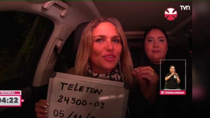 María Eugenia Larraín fue parte del Carpooltón durante el trasnoche de la Teletón junto a Rodrigo Gallina y Valentina Ramos.
Mientras seguían su recorrido, Gallina le realizó una consulta sobre la meta de la cruzada solidaria, que este año suma más de 35 mil millones de pesos.