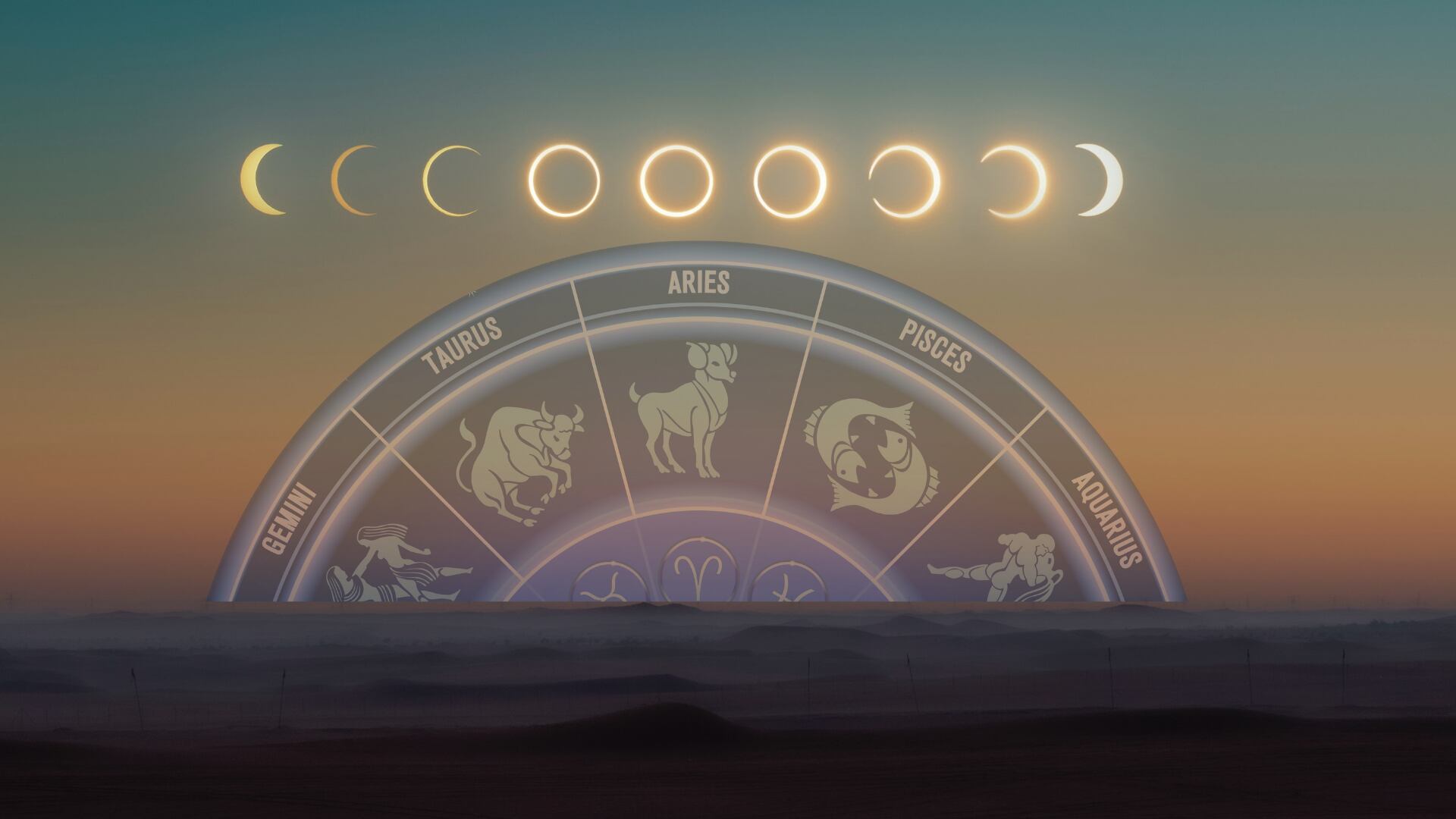 Eclipse solar y la luna nueva.