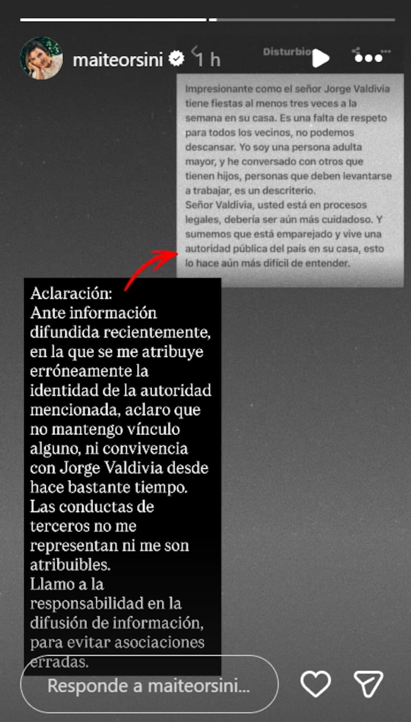 Historia de Maite Orsini | Fuente: Instagram @maiteorsini