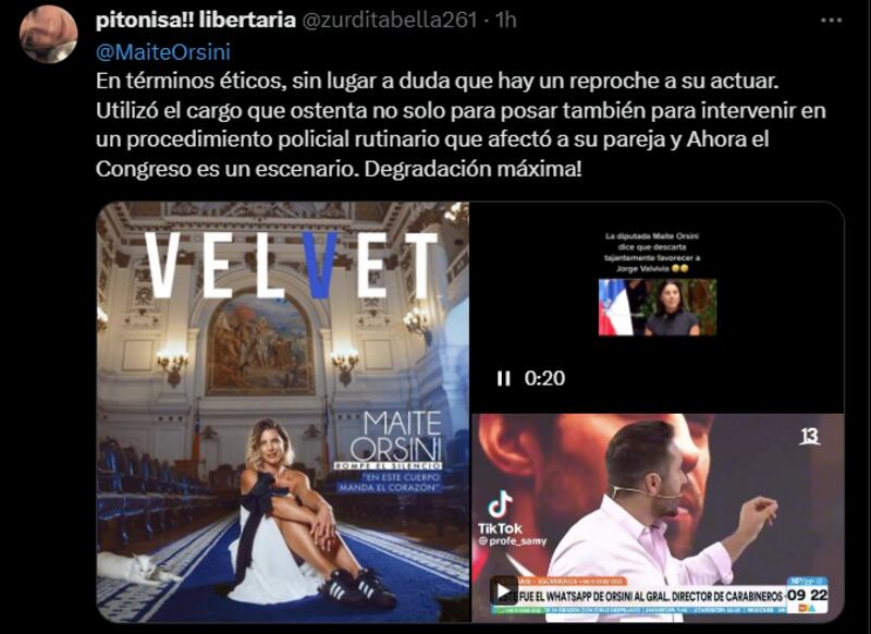 Reacción a sesión de fotos de Maite Orsini | X