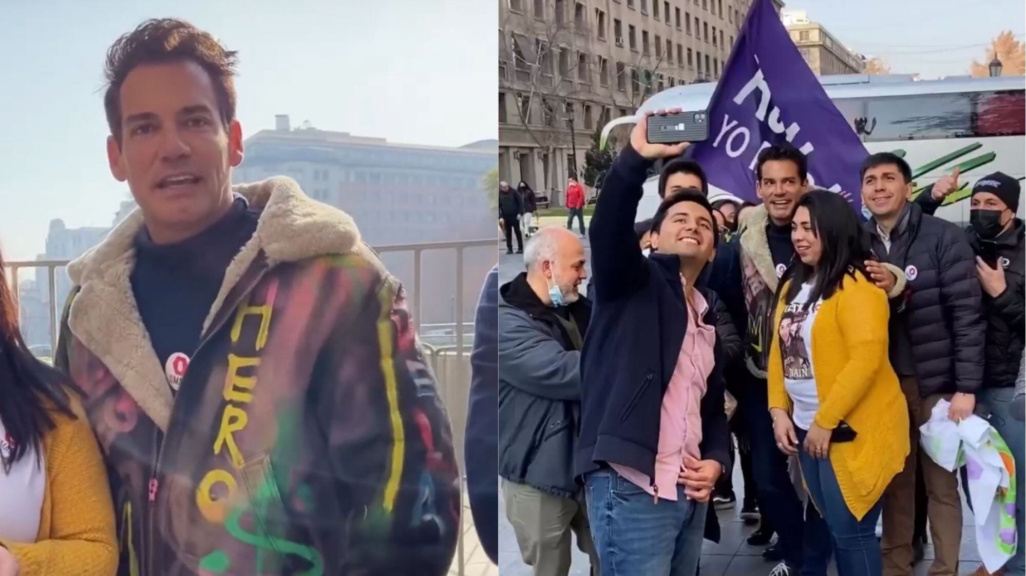 Cristián de la Fuente en marcha por el Rechazo | Fuente: Instagram @lacoordinadoracl