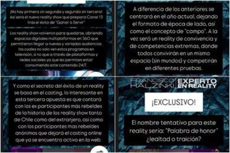 Nuevo reality de Canal 13