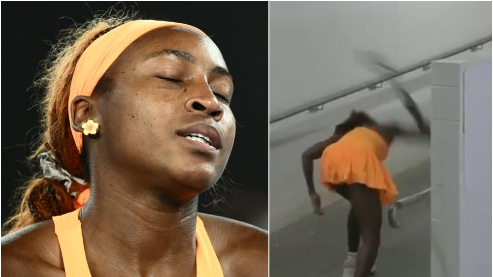 Coco Gauff desató su frustración con su raqueta