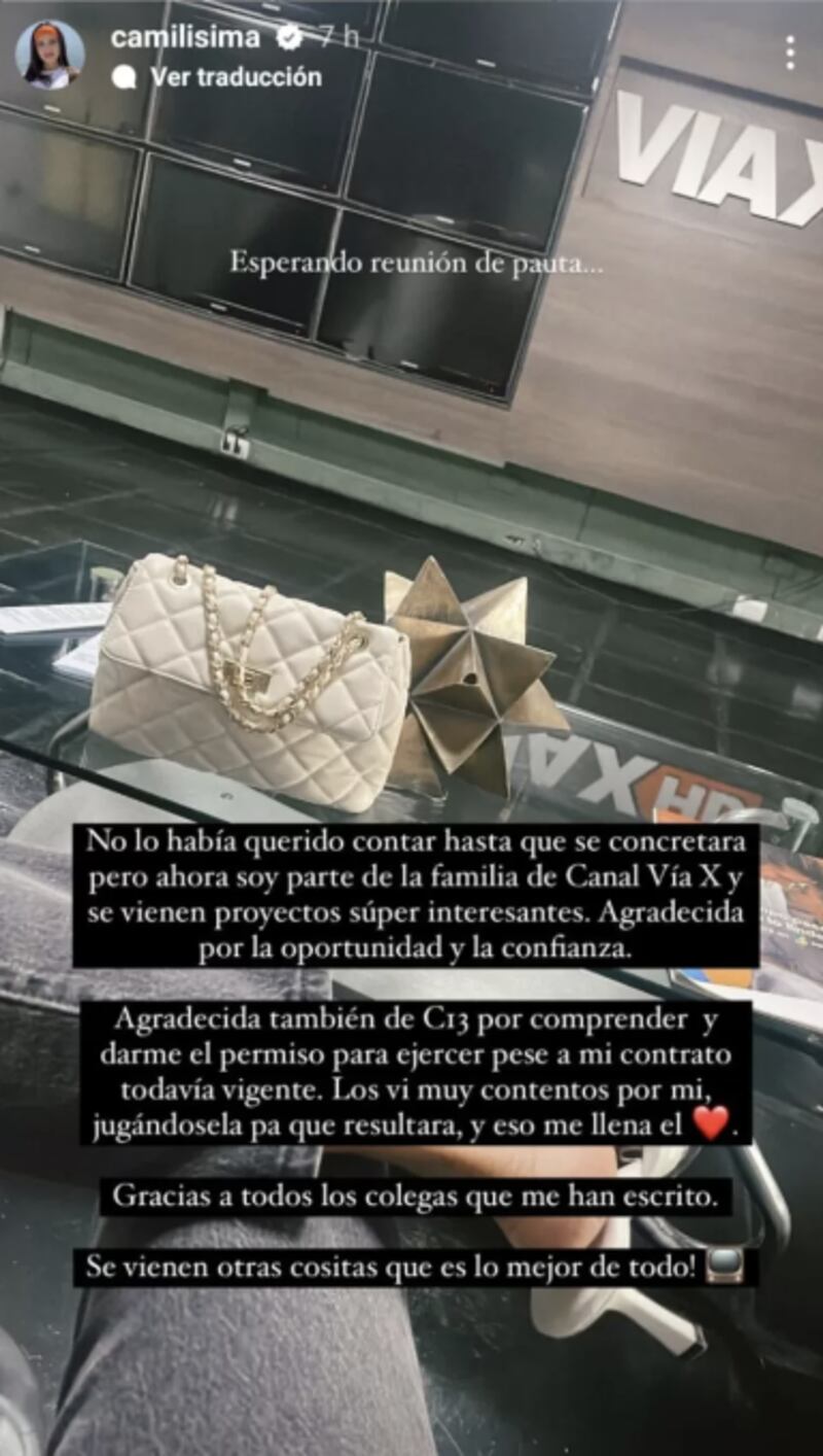 Historia de Camilísima | Instagram