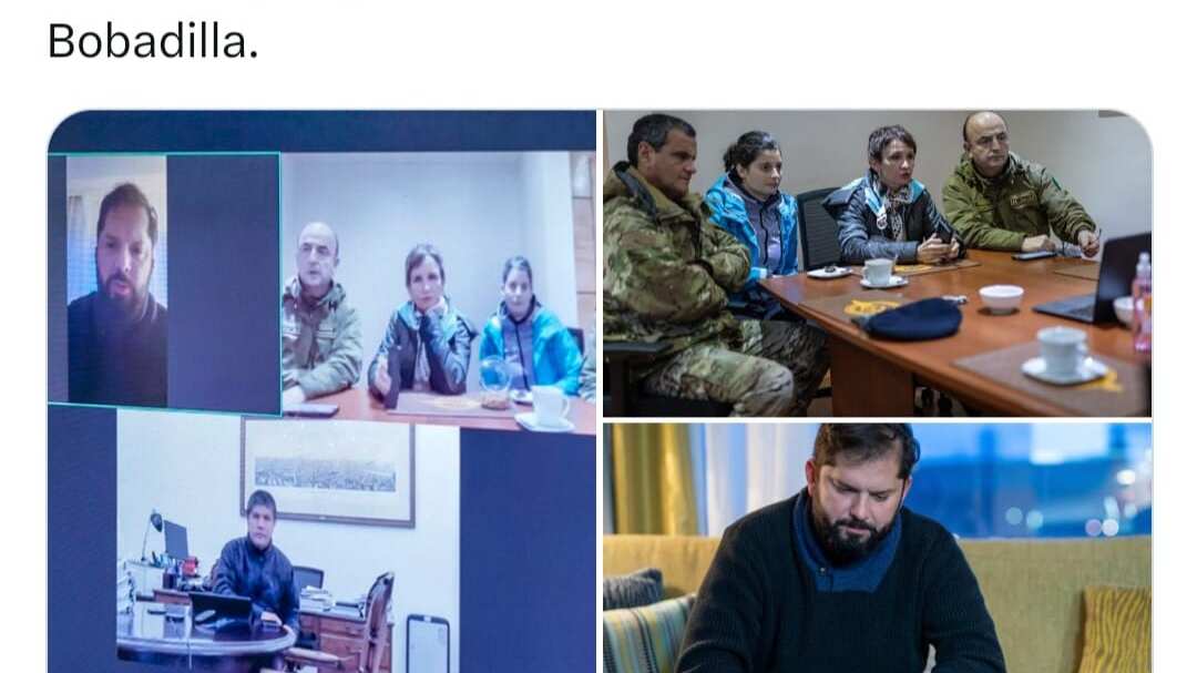 Presidente Gabriel Boric participa de reunión por efectos del temporal de lluvia y viento que afecta a la zona centro sur.