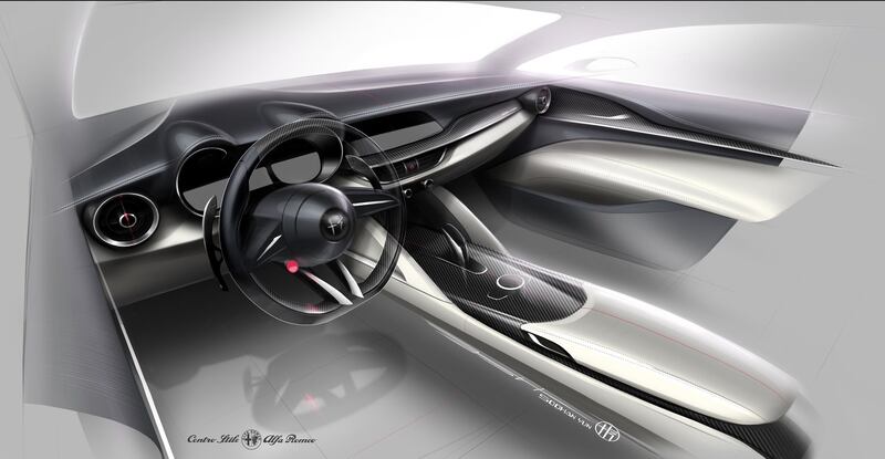 Bocetos del actual Alfa Romeo Stelvio